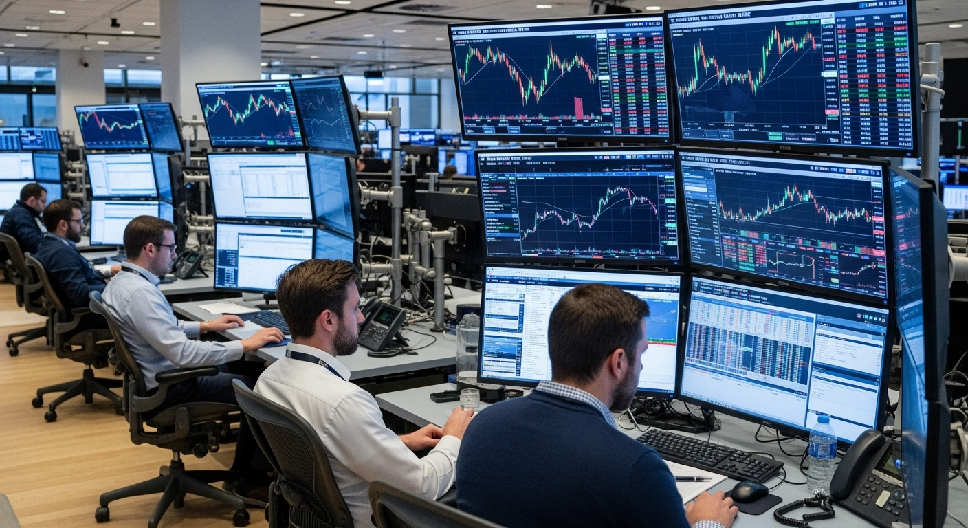 비트코인 ETF 거래 데이터를 모니터링하는 전문 트레이더들