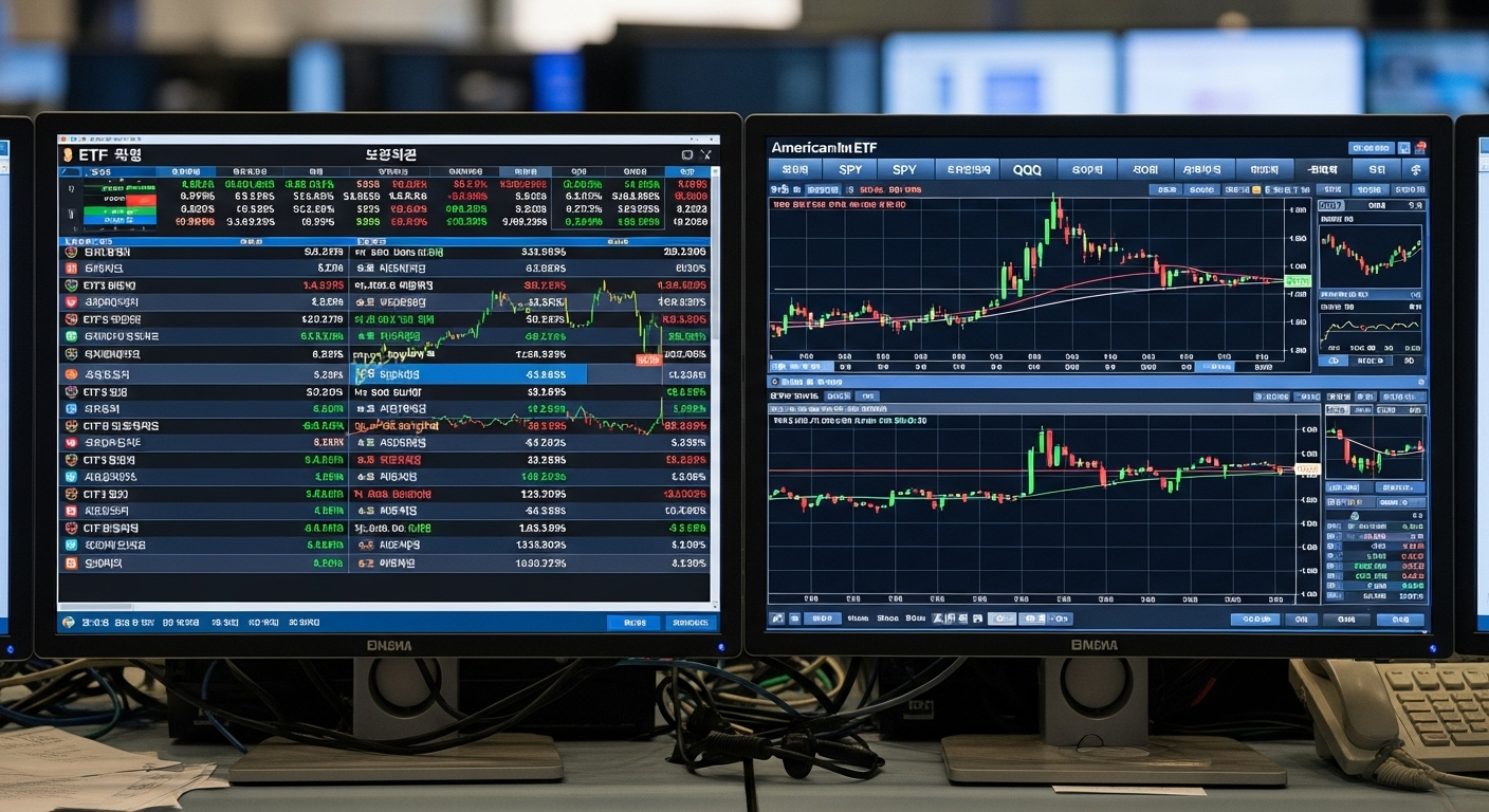국내 상장 ETF와 미국 상장 ETF 비교 분석 화면